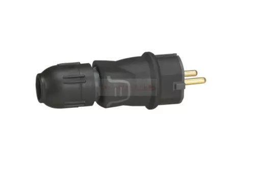 Dugvilla +tömszelence 2P+F 16A egyenes 230V fekete műanyag csavaros IP44 LEGRAND