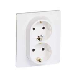   Legrand Niloé Step 162/2 2x2P+F dupla dugalj fehér süllyesztett csavaros