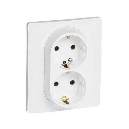 Legrand Niloé Step 162/2 2x2P+F dupla dugalj fehér süllyesztett csavaros