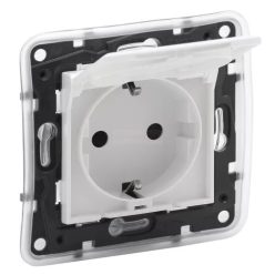   Legrand Niloé Step 162 2P+F csapfedeles dugalj fehér süllyesztett rugós IP44