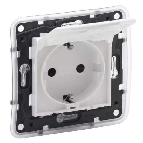 Legrand Niloé Step 162 2P+F csapfedeles dugalj fehér süllyesztett rugós IP44