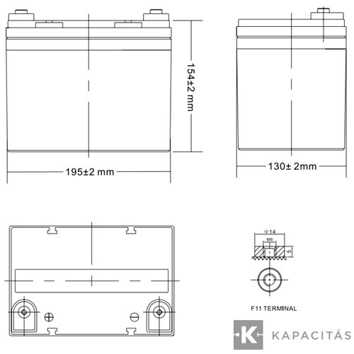Ritar 12V 35Ah lítium vas foszfát akkumulátor