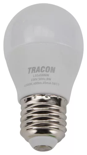 Gömb burájú LED fényforrás SAMSUNG chippel E27, 8W, 4000K