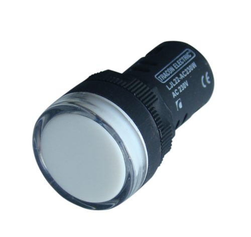 LED-es jelzőlámpa, fehér 12V AC/DC, d=16mm