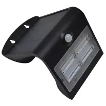   Napelemes LED fali világítótest mozgásérzékelővel, fekete 3,2 W, 4000 K, 400 lm, IP65, 3,7 V, 2 Ah