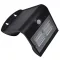 Napelemes LED fali világítótest mozgásérzékelővel, fekete 3,2 W, 4000 K, 400 lm, IP65, 3,7 V, 2 Ah