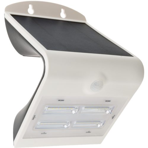 Napelemes LED fali világítótest mozgásérzékelővel, fehér 3,2 W, 4000 K, 400 lm, IP65, 3,7 V, 2 Ah