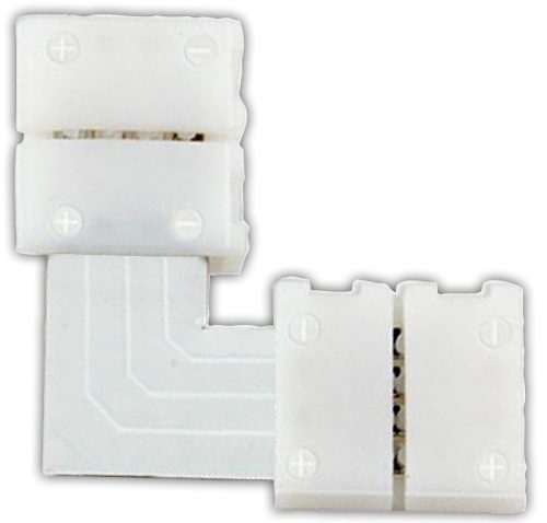 Forrasztás nélküli "L" gyorscsatl. egyszínű LED szalagokhoz W=10 mm, 2P