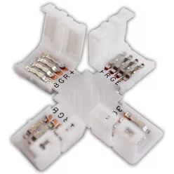  Forrasztás nélküli "X" gyorscsatlakozó RGB LED szalagokhoz W=10 mm, 4P