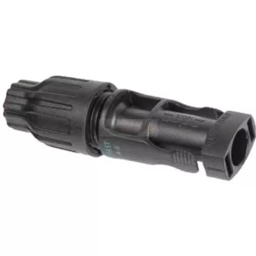 MC4 napelem gyorscsatlakozó apa 45A 4-6 mm2 1500VDC IP68 szerszám nélkül szerelhető