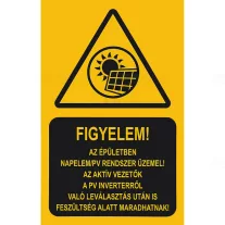 Matrica 100x60 Az épületben PV rendszer üzemel