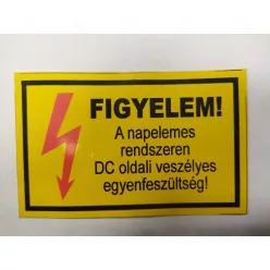 Matrica 60x100 napelemrendszer DC fesz.veszély