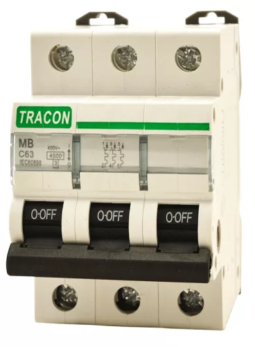 Kismegszakító, 3 pólus, C karakterisztika 13A, 4,5 kA