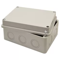   Elektronikai doboz, világos szürke, teli fedéllel 150×110×70mm, IP54