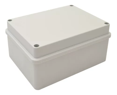 Elektronikai doboz, világos szürke, teli fedéllel 150×110×70mm, IP54