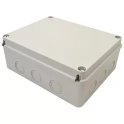   Elektronikai doboz, világos szürke, teli fedéllel 250×200×90, IP67