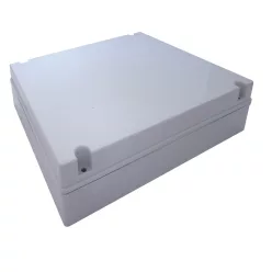   Elektronikai doboz, világos szürke, teli fedéllel 380×300×120mm, IP55