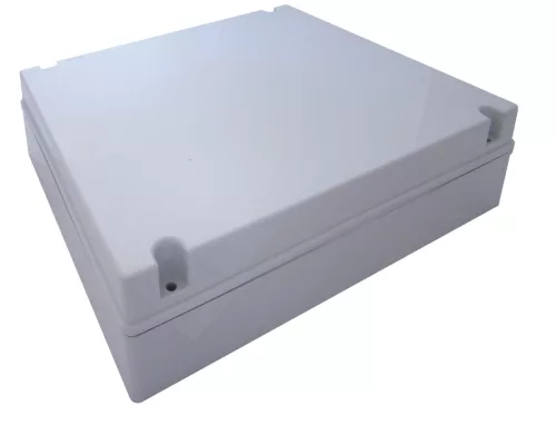 Elektronikai doboz, világos szürke, teli fedéllel 380×300×120mm, IP55