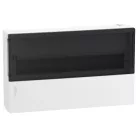 Schneider RESI9 MP Kiselosztó, füstszínű átlátszó ajtó, falon kívüli, 1x18 modul, PEN sín, komplett, fehér