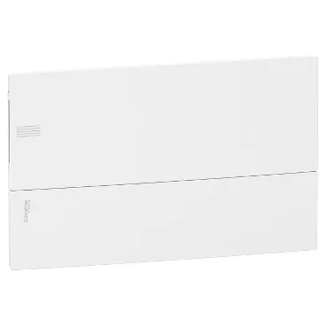 Schneider RESI9 MP Kiselosztó, teli ajtó, süllyesztett, 1x18 modul, PEN sín, komplett, fehér