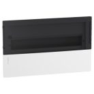 Schneider RESI9 MP Kiselosztó, füstszínű átlátszó ajtó, süllyesztett, 1x18 modul, PEN sín, komplett, fehér