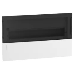   Schneider RESI9 MP Kiselosztó, füstszínű átlátszó ajtó, süllyesztett, 1x18 modul, PEN sín, komplett, fehér