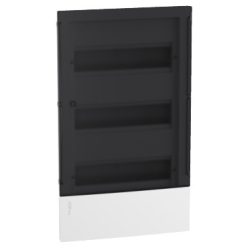   Schneider RESI9 MP Kiselosztó, füstszínű átlátszó ajtó, süllyesztett, 3x12 modul, PEN sín, komplett, fehér