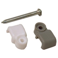   Telefonkábelrögzítő bilincs, szeggel, fehér, (20db) 2,5×4,5mm