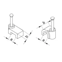   Telefonkábelrögzítő bilincs, szeggel, fehér, (20db) 2,5×4,5mm