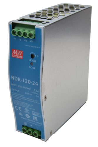 DIN sínre szerelhető tápegységszabályozható DC kimenettel 90-264 VAC / 24-28 VDC, 120 W, 0-5 A