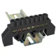 Szigetelt földelősín (N/PE), fekete 230/400VAC, 63A, 6×9mm, 8P, IP20