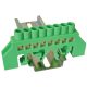 Szigetelt földelősín (N/PE), zöld 230/400VAC, 63A, 6×9mm, 8P, IP20