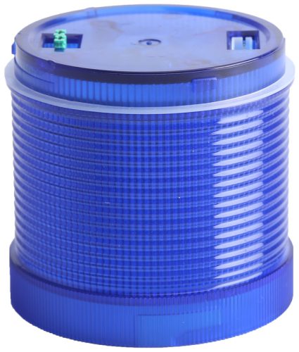 Fényjelző oszlop, kék fényű henger, hangjelzéses aljzathoz 230V AC, IP65