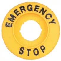 EMERGENCY STOP lap, magasított d=60mm, h=8mm, ABS