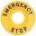 EMERGENCY STOP lap, magasított d=60mm, h=8mm, ABS