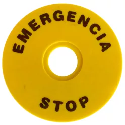 EMERGENCY STOP lap d=90mm; h=2mm; ABS