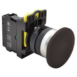 Gombafejű nyomógomb, fekete