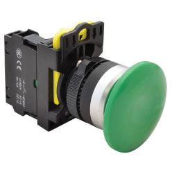 Gombafejű nyomógomb, zöld