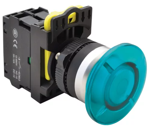 Gombafejű világító nyomógomb, kék