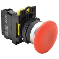 Gombafejű nyomógomb, piros