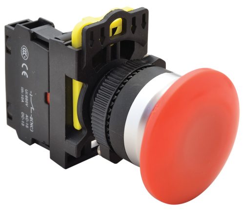 Gombafejű nyomógomb, piros