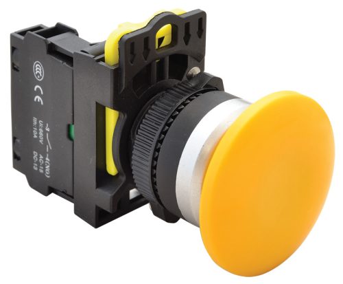 Gombafejű nyomógomb, sárga
