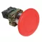 Tokozott reteszelt gombafejű vészgomb, piros, elfordítással 1×NC, 3A/400V AC, IP44, d=60mm