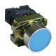 Egyszerű nyomógomb, fémalapra szerelt, kék 1×NO, 3A/240V AC, IP42