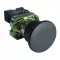 Gombafejű nyomógomb, fémalapra szerelt, fekete 1×NO, 3A/400V AC, IP42, d=40mm