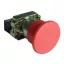 Gombafejű vésznyomógomb,fémalapra szerelt,piros,nem reteszel 1×NC, 3A/400V AC, IP42, d=40mm