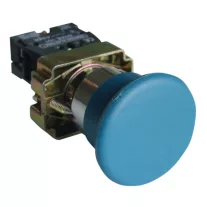   Gombafejű nyomógomb, fémalapra szerelt, kék 1×NO, 3A/400V AC, IP42, d=40mm