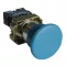 Gombafejű nyomógomb, fémalapra szerelt, kék 1×NO, 3A/400V AC, IP42, d=40mm