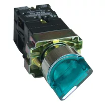  Tokozott világítókaros kapcsoló, zöld, LED, kétáll., izzó n. 1×NC+1×NO, 3A/400V AC, IP44