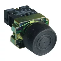   Gumiburkolatos nyomógomb, fémalapra szerelt, fekete 1×NO, 3A/240V AC, IP55